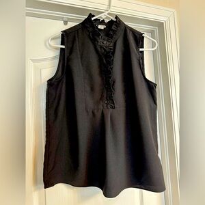 J Crew Factory black sleeveless blouse size 6.